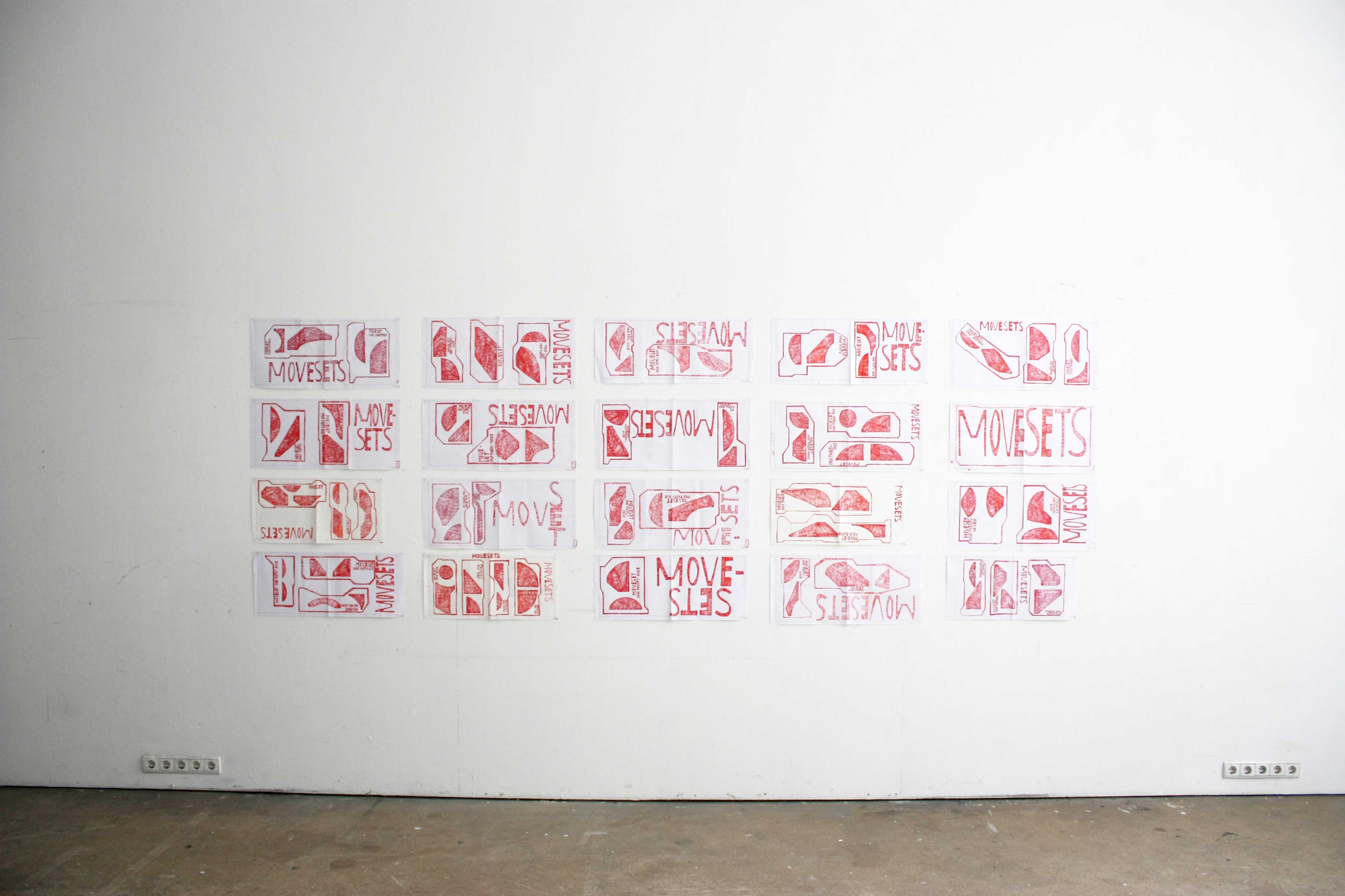 FIRST MOVESET (the drawing set), installation view