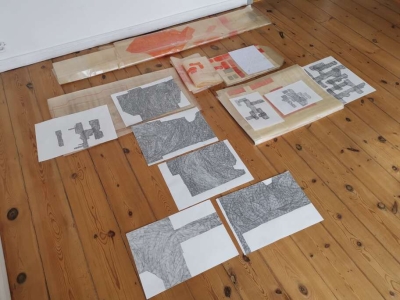 - ongoing series of wall settings/wall formations and wall drawings, 2025