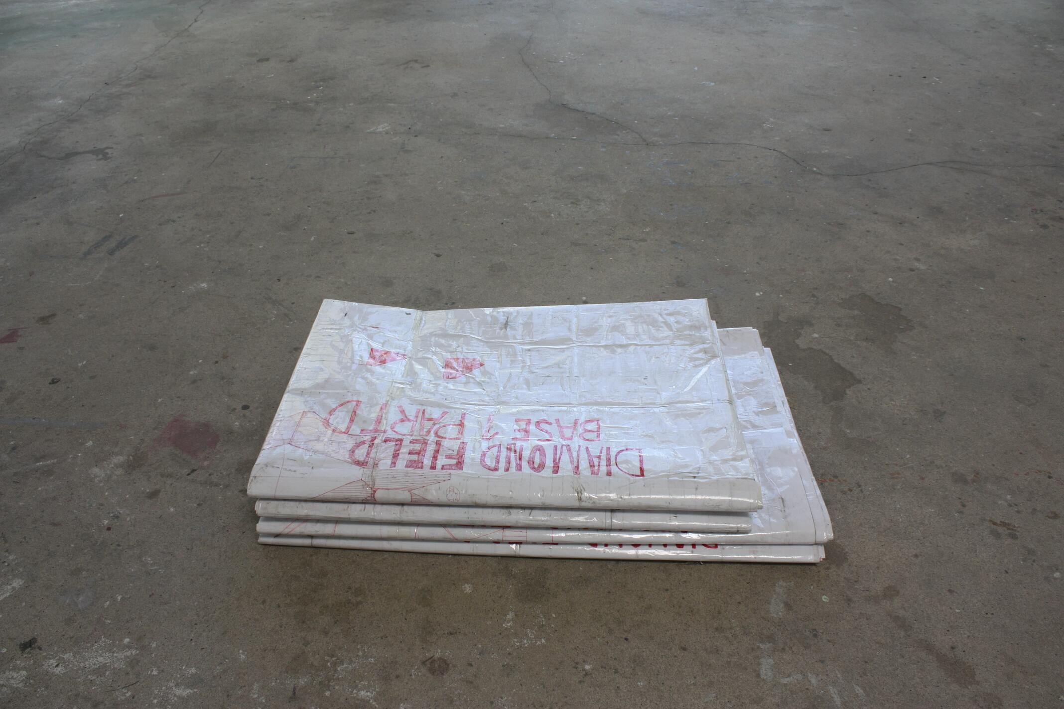 DIAMOND FIELD (PART I), folded and stapled, mobile state of the field