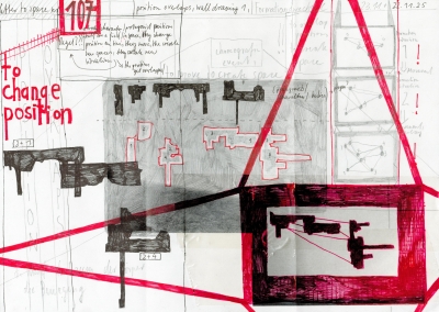  - letters to space, nr.88-nr.113 (selection), 2024-25, ongoing series of drawings, all numbered and dated, each 21x29,7cm