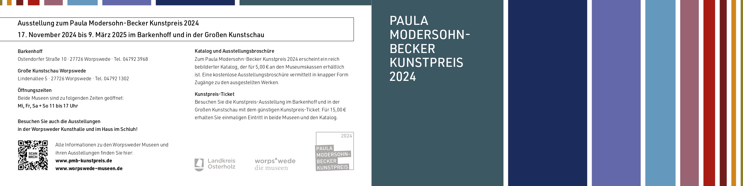 past: Paula Modersohn-Becker Kunstpreis, Große Kunstschau Worpswede, 16.11.2024.-8.3.2025