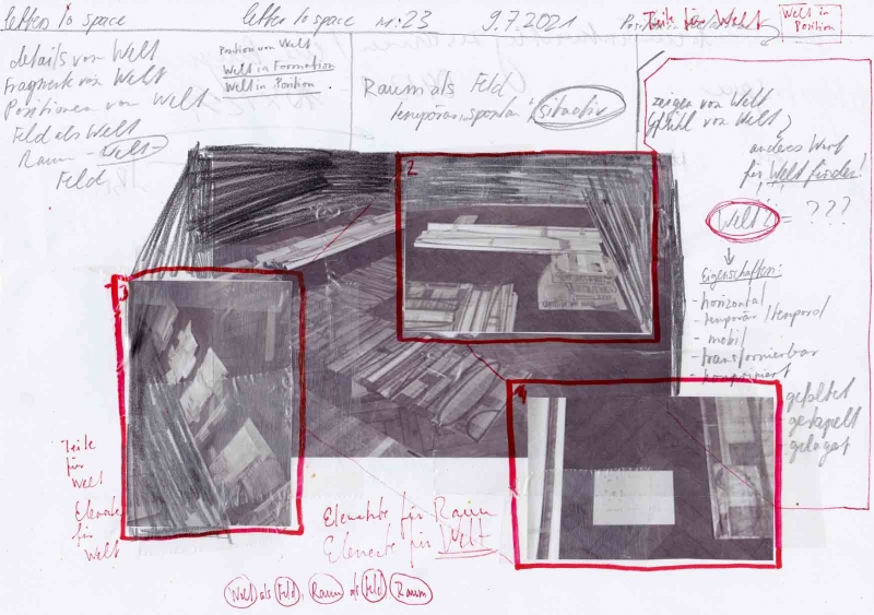 - letters to space (analytic drawings), series of drawings since 2021, all numbered and dated, each 21x29,7cm
