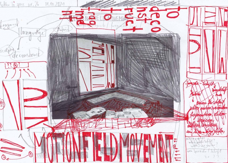 - letters to space (analytic drawings), series of drawings since 2021, all numbered and dated, each 21x29,7cm