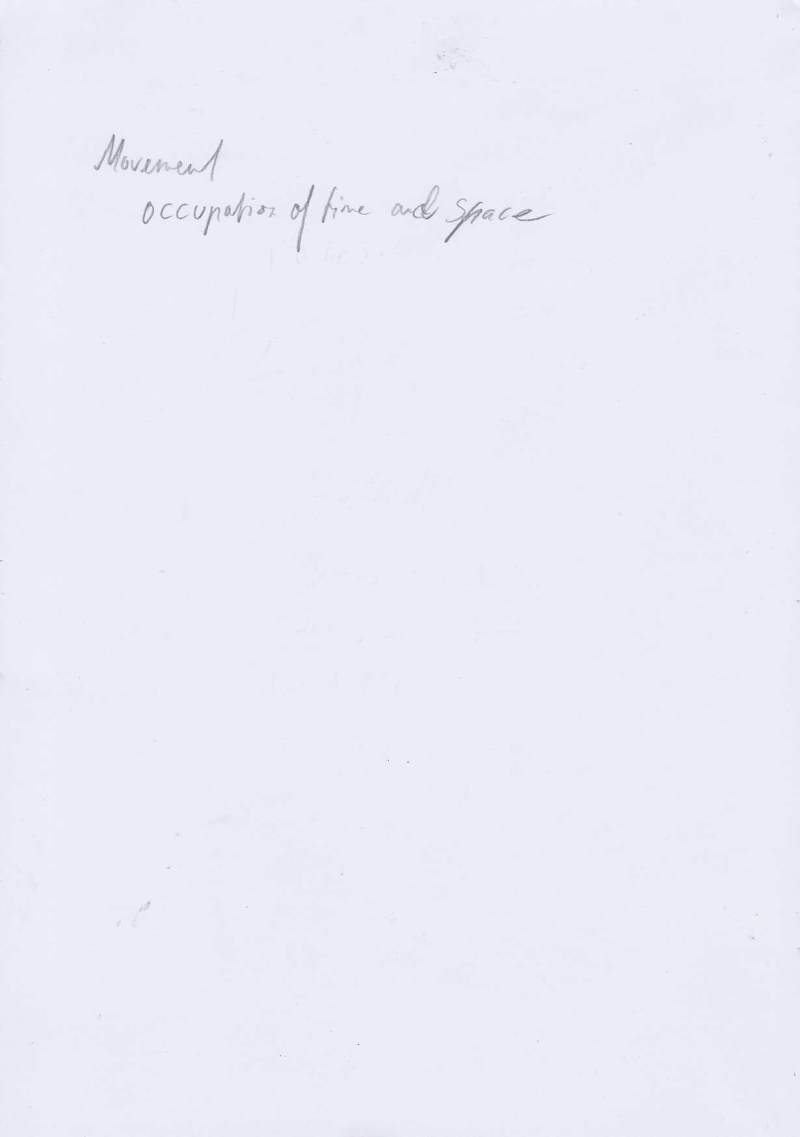   - notations on movement (first moveset, space analysis, movement analysis, space choreography, documents of movement ), pencil, graphite and pen on paper, each 21x29,7cm, 2020